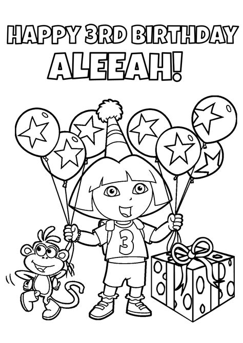 Find and print your favorite cartoon coloring pages and sheets in the coloring library free! Printable Dora Birthday Party Supplies