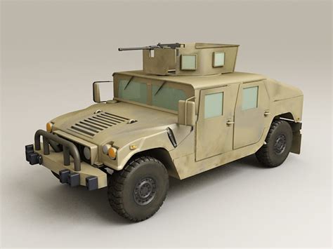 Military Humvee With Turret 3d Model 3ds Max Files Free Download
