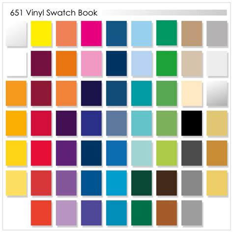 Oracal 651 Glossy Swatch Book Color Chart Swing Design