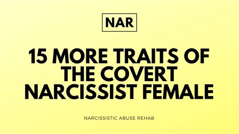 More Traits Of A Covert Narcissist Female Covert Narcissism