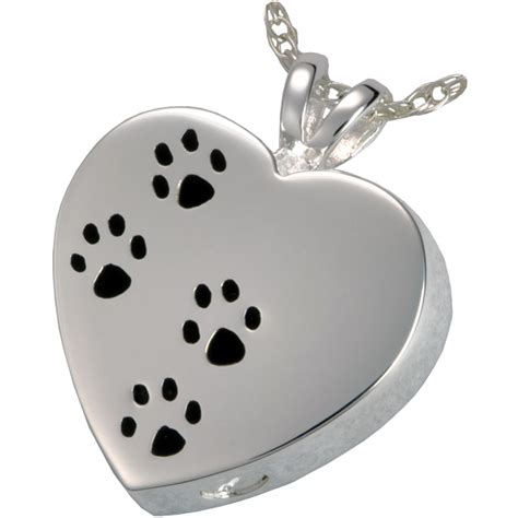 Paw Prints On My Heart Pet Cremation Jewerly Pendant