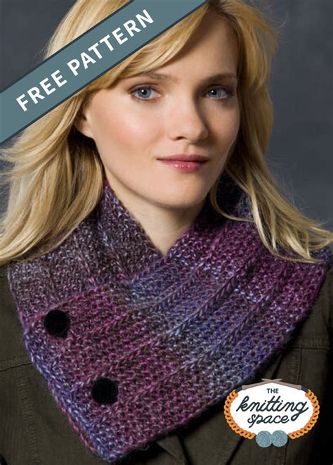 Button Up Knitted Neck Warmer Free Knitting Pattern
