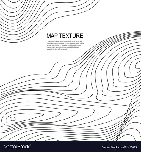 Topographical Terrain Map With Line Contours Vector Image