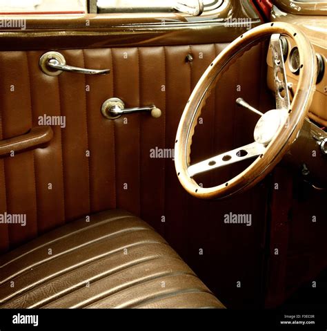 Vintage Car Interior Stock Photo Alamy