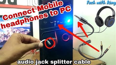 Mobile Headphones Connect To Pc Computer Y Jack Splitter Cable