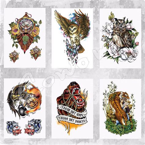 Beautiful Cute Sexy Body Art Beauty Makeup Cool Owl Waterproof Temporary Tattoo Stickers For