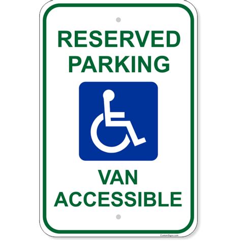 18 X 12 Handicap Van Accessible Aluminum Sign