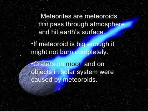 Science Project Asteroids Meteroids And Meteors