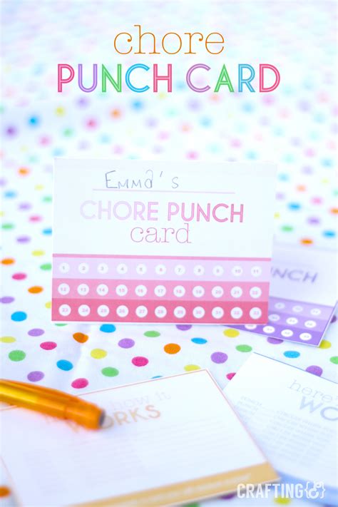 Chorepunchcard 3 Kids Punch Chores For Kids Punch Cards