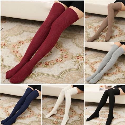 new fashion winter warm women over knee wool knit long stockings winter thigh highs warm knitted