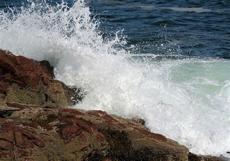 Ocean Waves Hitting Rocks Free Stock Photo Public Domain Pictures