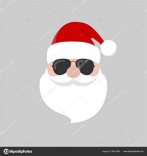 Hipster Santa Claus With Cool Beard And Sunglasses — Stock Vector