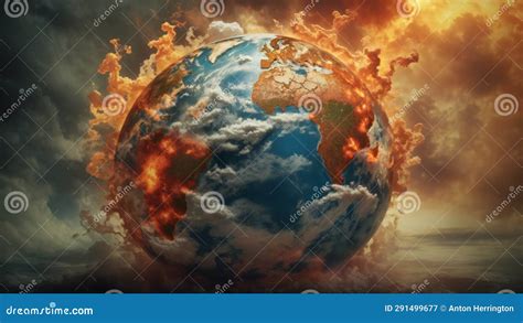 Our Burning Planet A Fiery Warning Stock Illustration Illustration