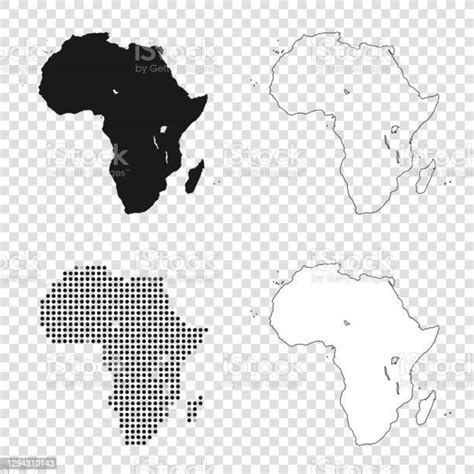 Vetores De Mapas Africanos Para Design Preto Contorno Mosaico E Branco