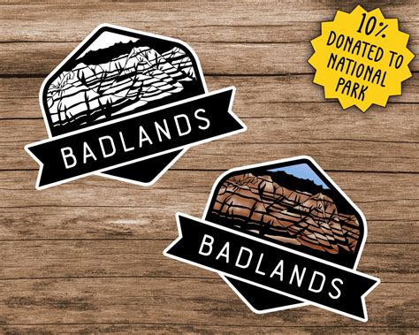 Badlands National Park Emblem Vinyl Sticker Handmade Etsy