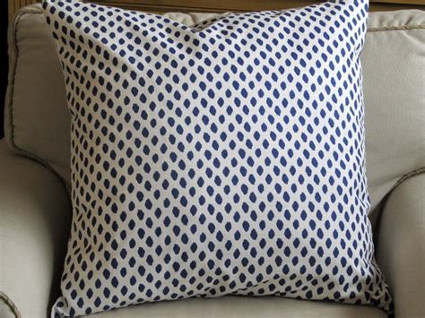 Pattern will vary from pillow to pillow. EURO SHAM 26x26 in blue dots on white flax | Pillows ...