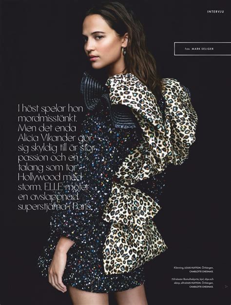 Alicia Vikander Featured In Elle Magazine Sweden Dec 2019