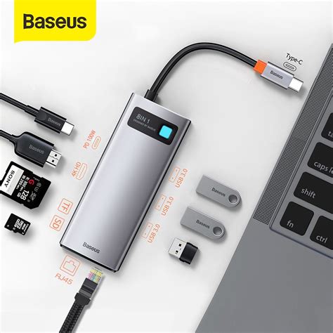 Baseus Usb C Hub Type C To Hdmi Compatible Usb 30 Adapter 8 In 1 Type