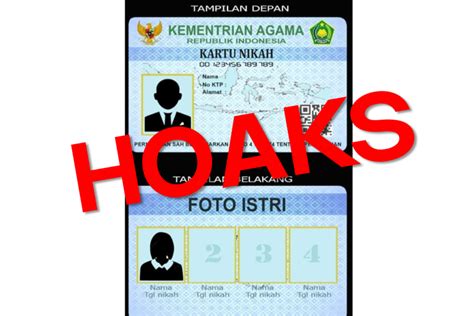 [hoaks] foto kartu nikah tersedia empat kolom untuk foto istri