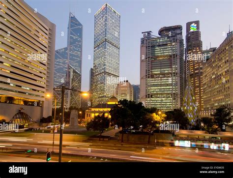China Central District At Dusk Hong Kong Stock Photo Alamy