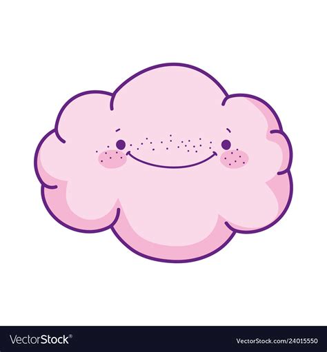 Cute Cloud Kawaii Character Royalty Free Vector Image