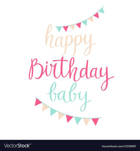 Modern Hand Drawn Lettering Happy Birthday Baby Vector Image