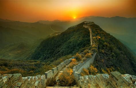 Hd Wallpaper Great Wall Of China Sunset Wallpaper Flare