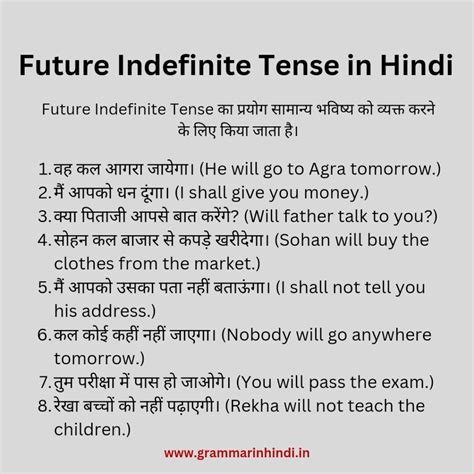 Future Indefinite Tense In Hindi Rules Examples And Exercises