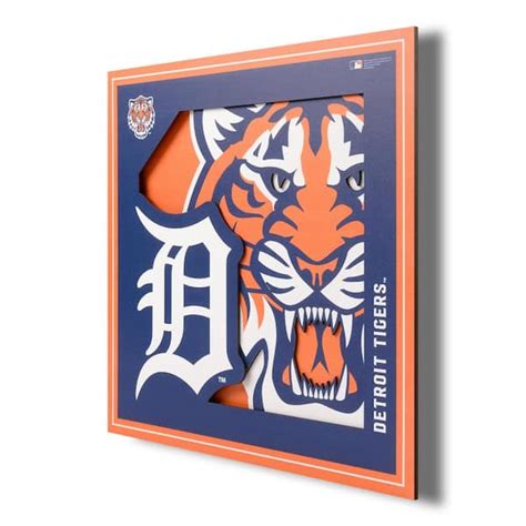 Mlb Detroit Tigers 3d Logo Series Wall Art 12x12 2507118 The Home Depot