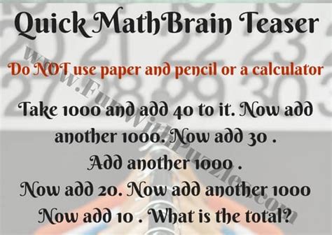 Quick Tricky Fun Brain Teaser Questions And Riddles