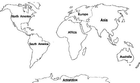 Printable Continents Coloring Page