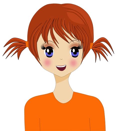 Girl With Ponytails Pippis Clipart