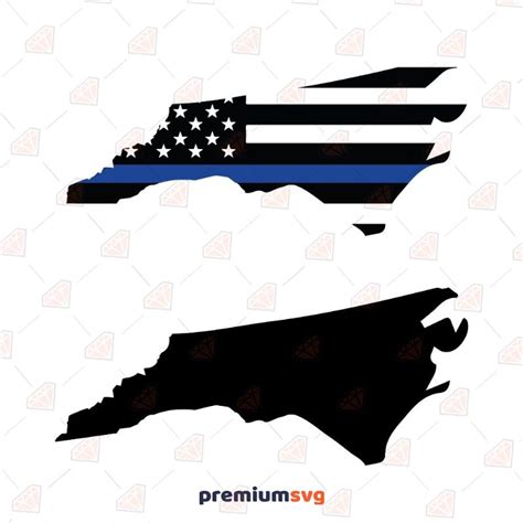Thin Blue Line North Carolina Flag Svg Vector File Premiumsvg