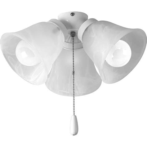 Progress Lighting Fan Light Kits Collection 3 Light White Ceiling Fan