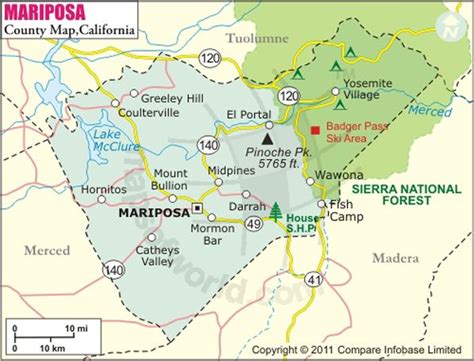 Mariposa County Map Map Of Mariposa County Mariposa County County