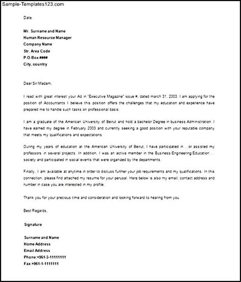 Sample Of Cover Letter Microsoft Word Doc Download