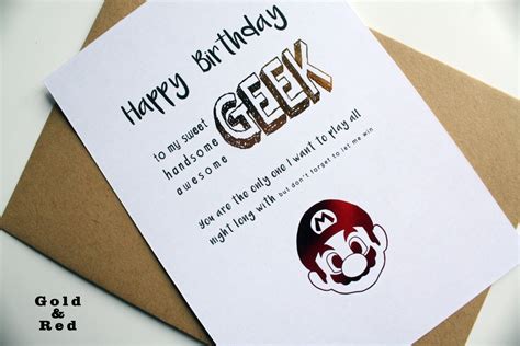 Happy Birthday Geek Card Mario Bros