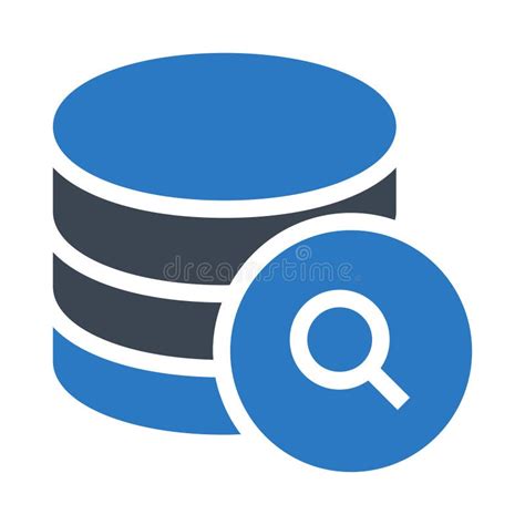 Database Search Glyphs Double Color Icon Stock Illustration