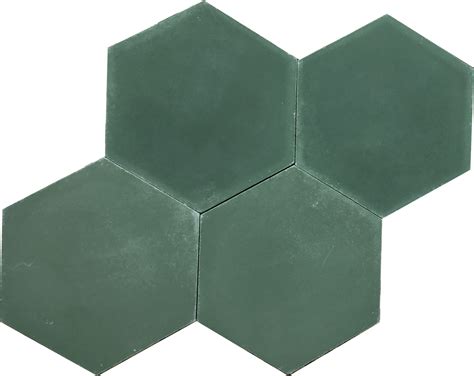 09 Forest Green Hexagonal Solid Colour Encaustic Cement Tiles