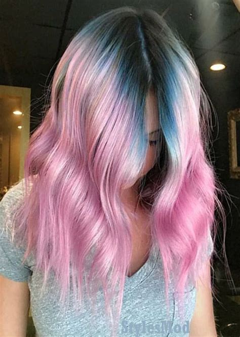 Prettiest Blue And Pink Hair Color Combination For Teenage
