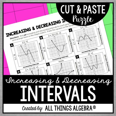 Increasing and Decreasing Intervals of Graphs Cut & Paste Puzzle - All