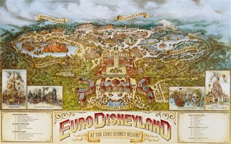 Map of Euro Disneyland (now Disneyland Paris) #disney #imagineering | Disneyland, Disneyland ...