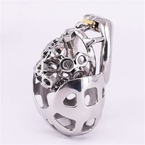 Male Chastity Spikes Cock Cage Stainless Steel Arc Penis Ring Metal