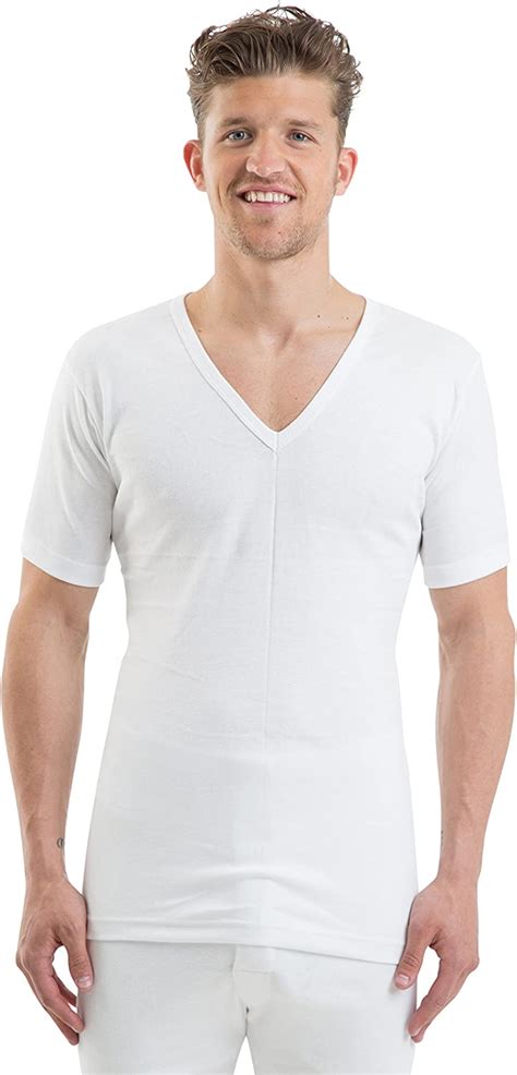 Etho 3 Pack Mensgentlemens 100 Cotton Underwear White V Neck Short Sleeve Vestt Shirt
