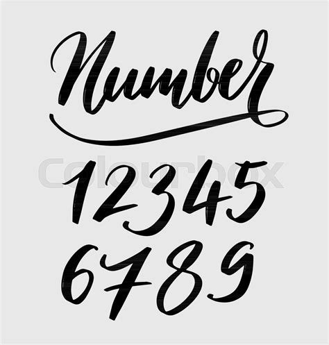 Number Handwriting Calligraphy Stock Vector Colourbox