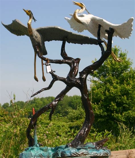 2 Flying Herons Egret Sculpture Tk 50392 Na
