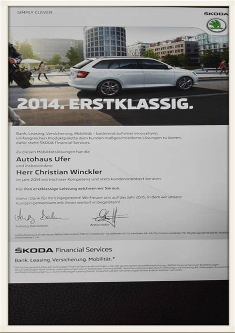 Marshall škoda oxford is conveniently located on oxford road in kidlington on the outskirts of the city. top-100-verkaeufer_skoda_bank_ch_winkler_2014 - Autohaus Ufer