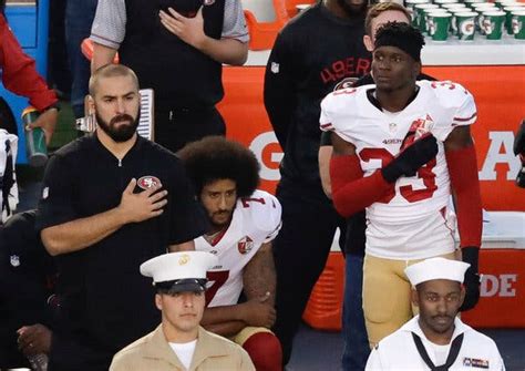 This Time Colin Kaepernick Takes A Stand By Kneeling The New York Times