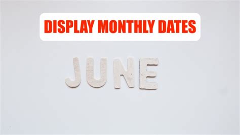 Display Monthly Dates Excel Tips Mrexcel Publishing