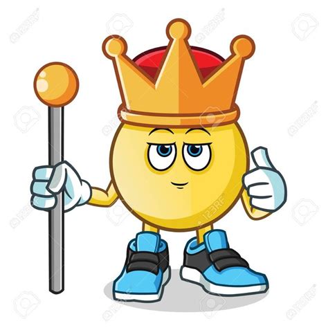 Emoticon King Mascot Vector Cartoon Illustration Sponsored